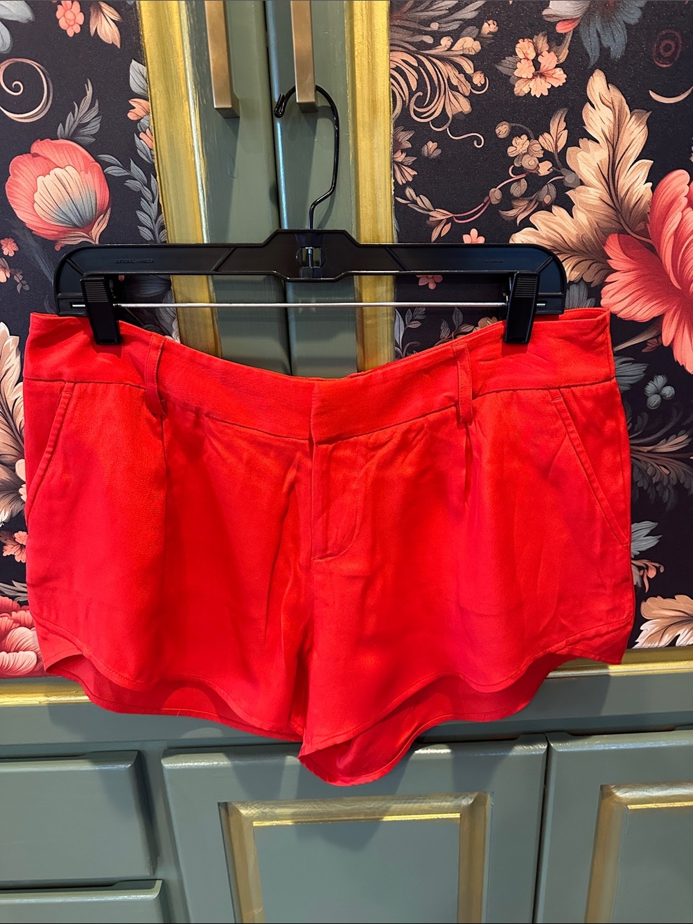 Women’s Red satin dressy Shorts